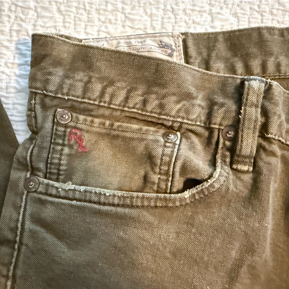 Polo Ralph Lauren AUTHENTIC DUNGAREES Men's Slim Fit Green Size 32x30 - Picture 8 of 14
